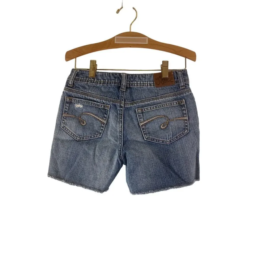 JUSTICE Girl’s Simply Low Distressed Cut Off Jean Shorts / Size: 12R